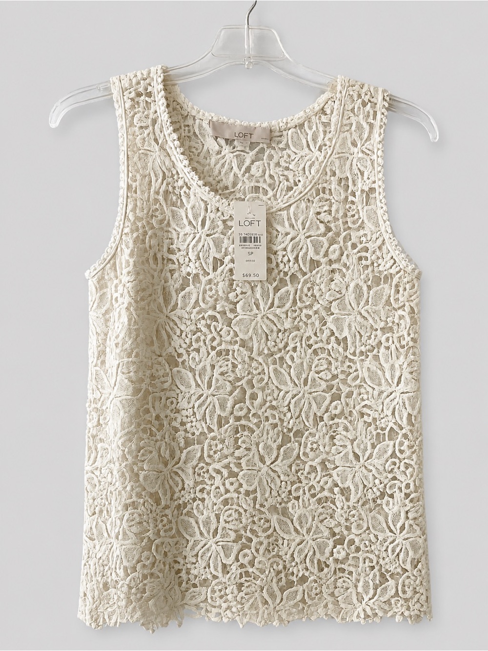 Loft Lace Sleeveless Top - Cream